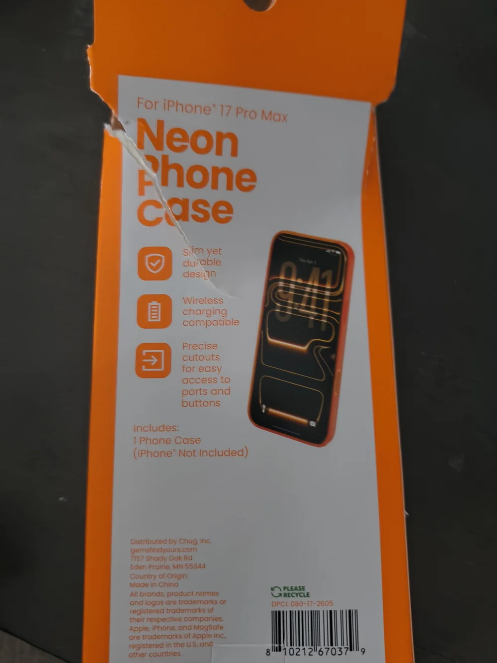 Neon Phone Case for iPhone 17 Pro Max - Orange